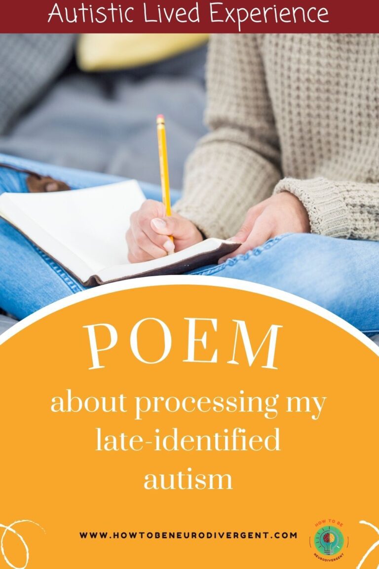 Pinterest Pin: Autistic lived experience, a poem processing my late-identified autism