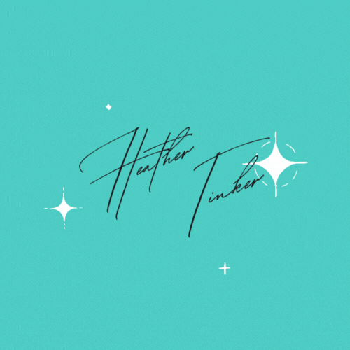 Heather Tinker's signature with a sparkly animated overlay