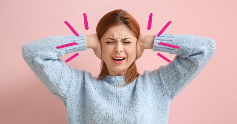 A picture of a woman covering her ears to illustrate sensory sensitivity. Sensory Sensitivities What's the Big Deal?