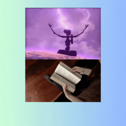 Johnny 5 "more input" GIF with hands flipping through a book.