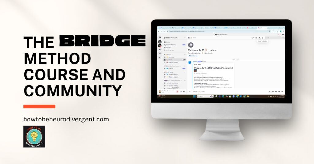 A mock up photo of the Discord server community for The BRIDGE Method membership