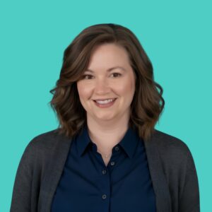Heather Tinker Portrait Blue Background